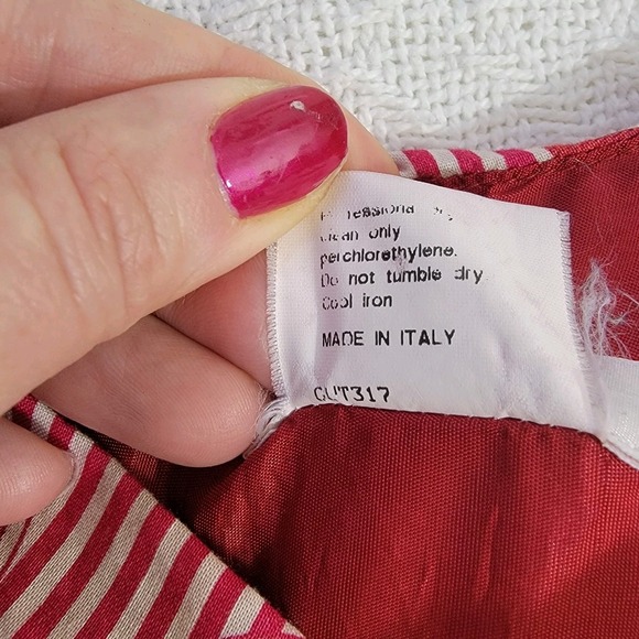 Barneys New York Made In Italy Sleeveless Midi Dress Cotton Lined Red Size 40 4‎ - Picture 5 of 13